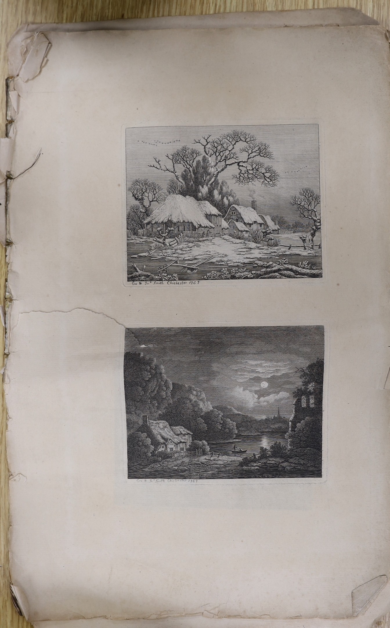 English School, 19th century, a group of 27 sheets of engravings of varying rural scenes, unframed, sheets overall 26 x 40cm